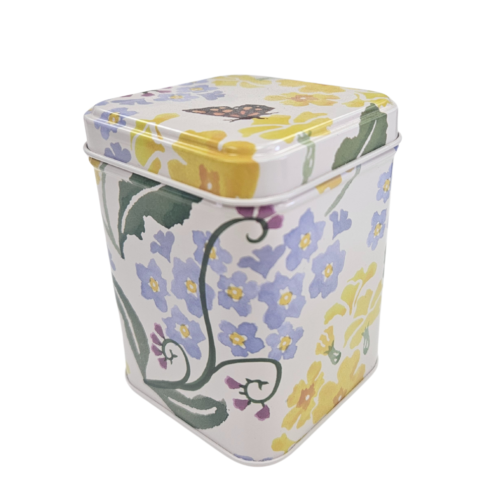 Elegant tea caddy featuring stunning tin designs by Emma Bridgewater and Sara Miller, perfect for storage and gifting.