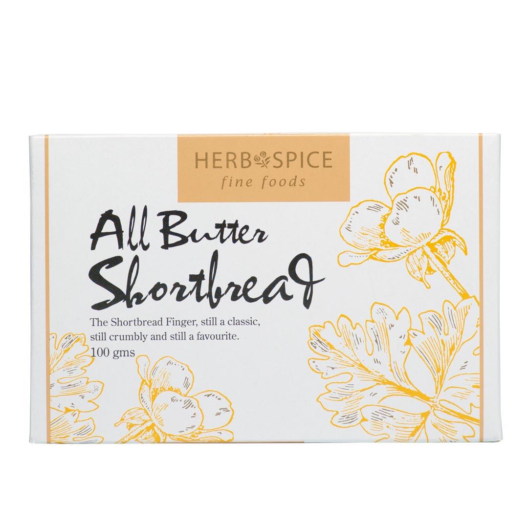 Delicious Herb & Spice Fine Foods shortbread fingers, buttery and crumbly, perfect for tea, coffee, and gifting.