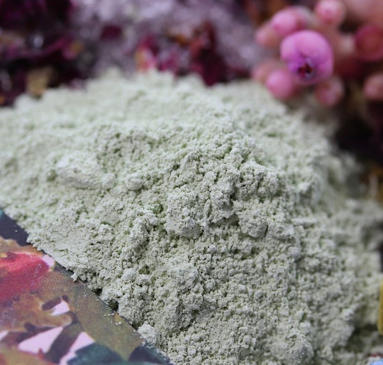 Anoint Green Tea & Clay Facial Mask featuring Halloysite Clay, Zinc Oxide, and Matcha for soothing, hydrating skincare.