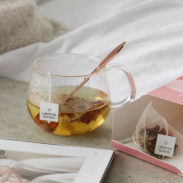Elegant tea temples featuring rose, lavender, elderflower, and vanilla for a calming tea experience.