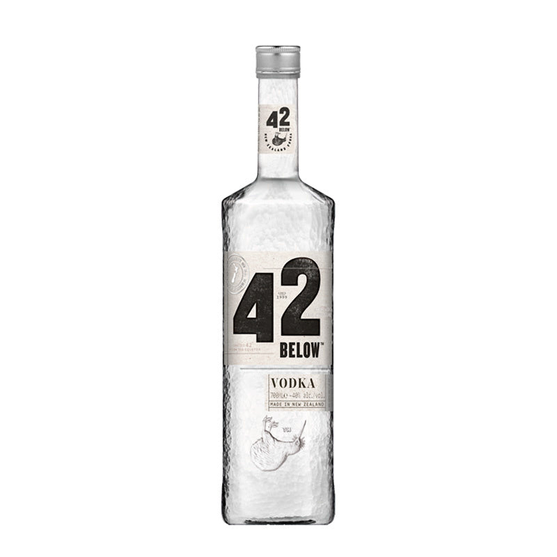 A 1 Litre bottle of 42 Below Pure Vodka, showcasing its premium quality and smooth New Zealand craftsmanship.