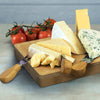 Elegant square bamboo cheese board with slide-out drawer and included cheese tools for stylish entertaining.