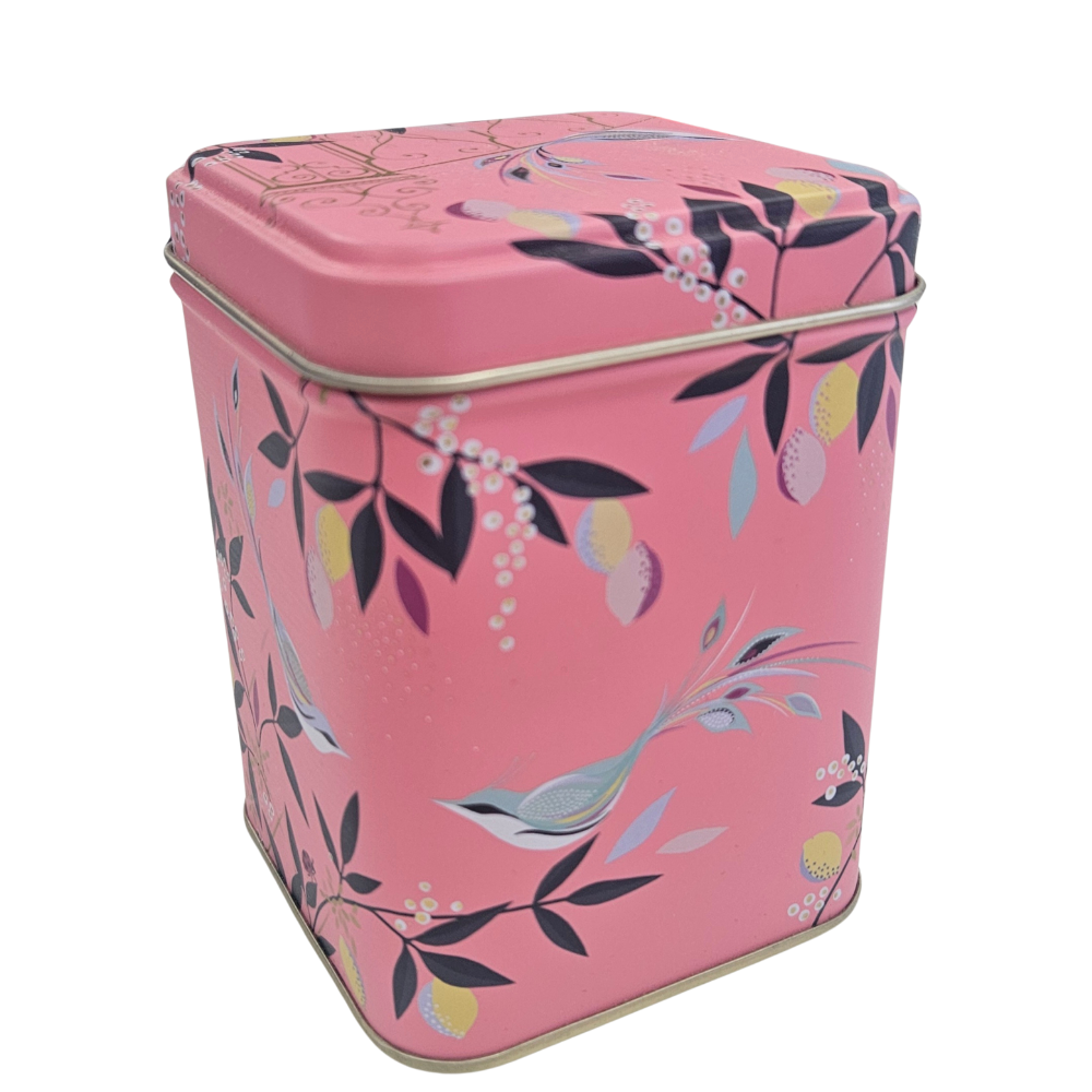 Elegant Tea Caddy with unique tin design, perfect for storing tea and ideal as a thoughtful gift for any occasion.
