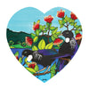 Tui in Flight Ceramic Heart Wall Hanging
