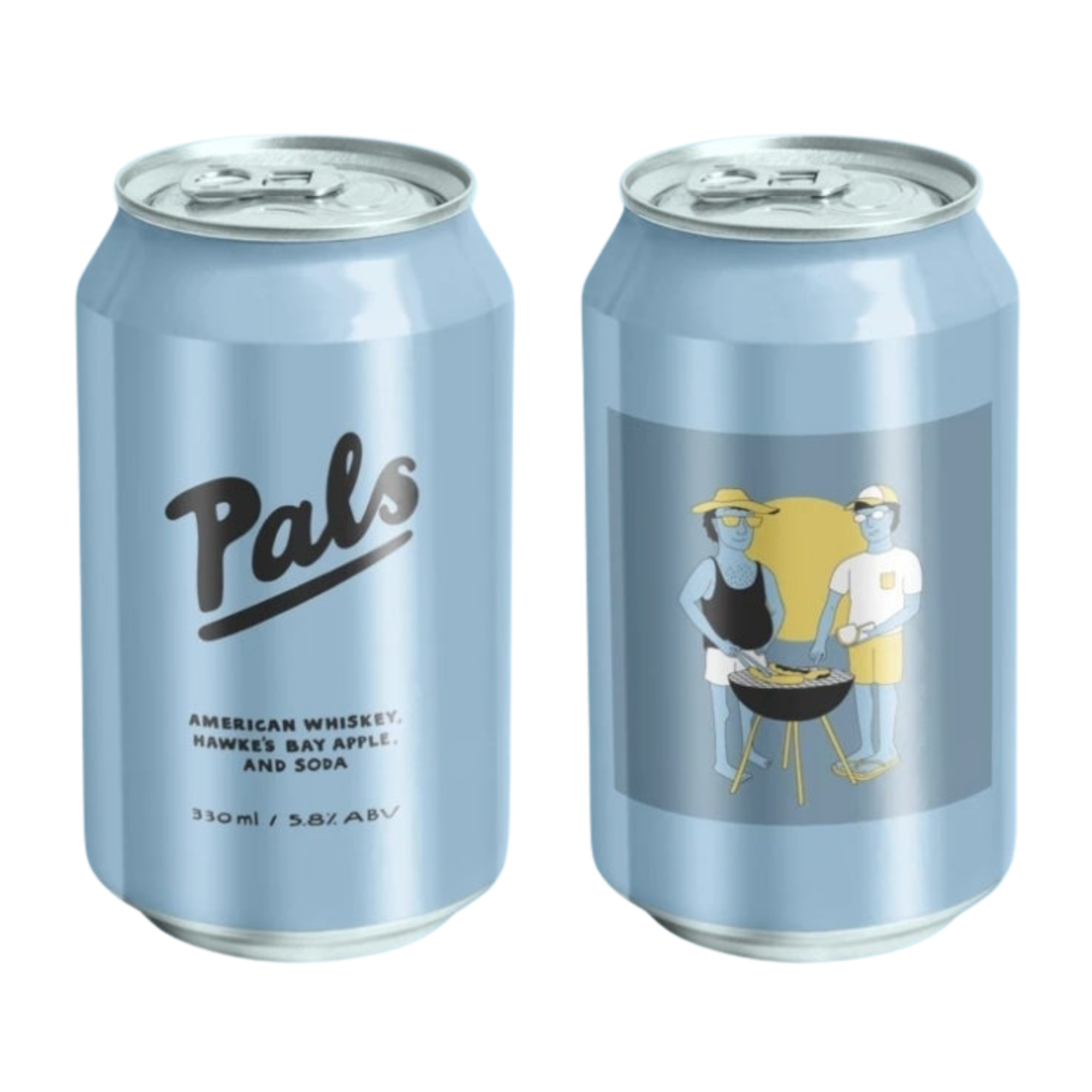 Pals American Whiskey mixed with Hawke's Bay apple and soda, all-natural, gluten-free, and vegan-friendly drink.