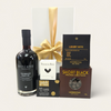 Exquisite 'After Dark' gift box featuring Espresso Martini, chocolate coffee beans, dark chocolate pudding, and gourmet nuts.