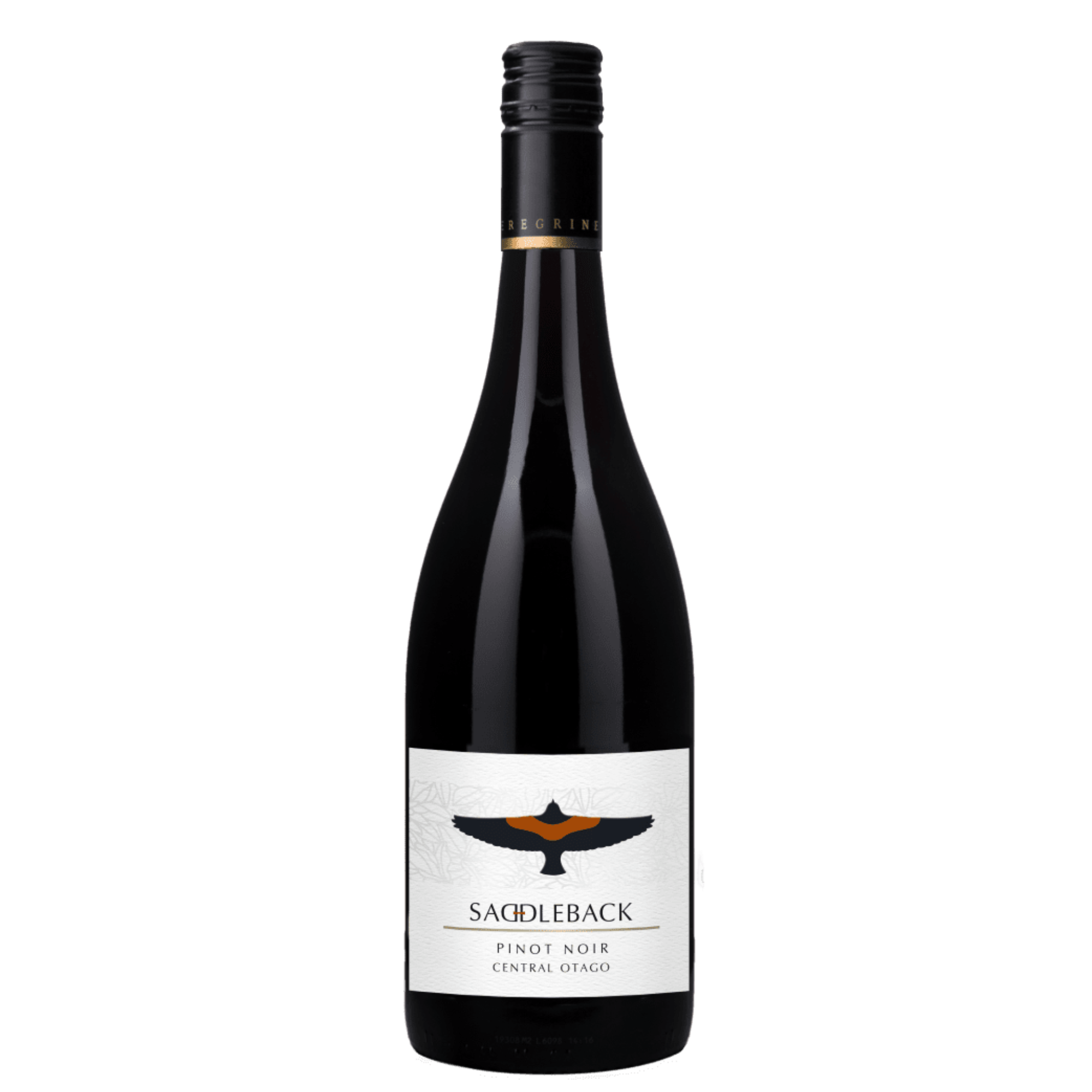 Peregrine Saddleback Pinot Noir 2021, 750ml – a silky, lush red wine supporting native conservation efforts.