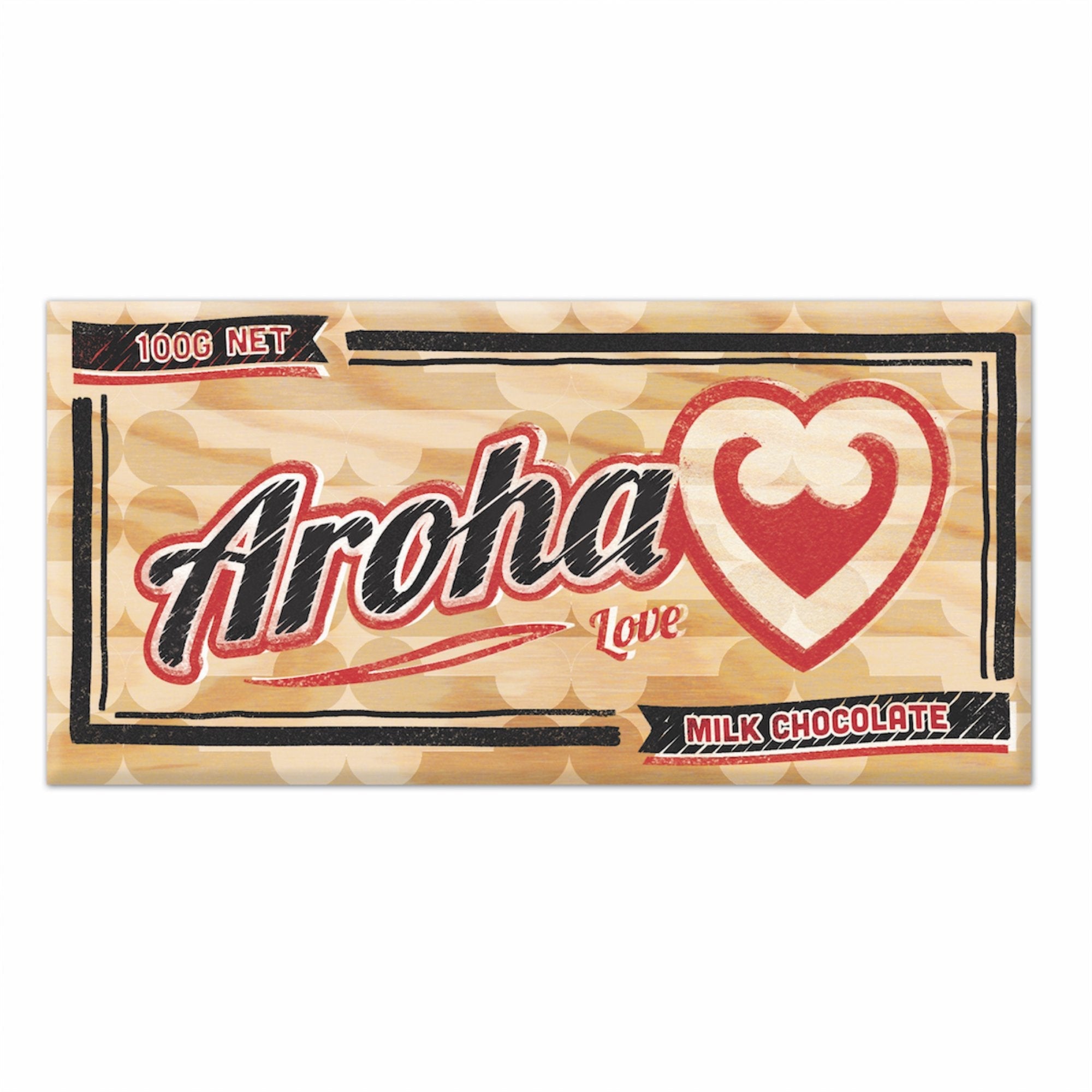 Milk chocolate bar Aroha - 100g, perfect for gifts, celebrations, and indulgent moments. Rich and creamy texture.