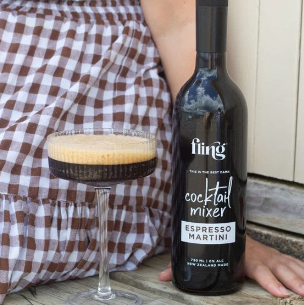 Fling Espresso Martini Cocktail Mixer 750ml for quick, bar-quality cocktails at home; just add vodka or water.