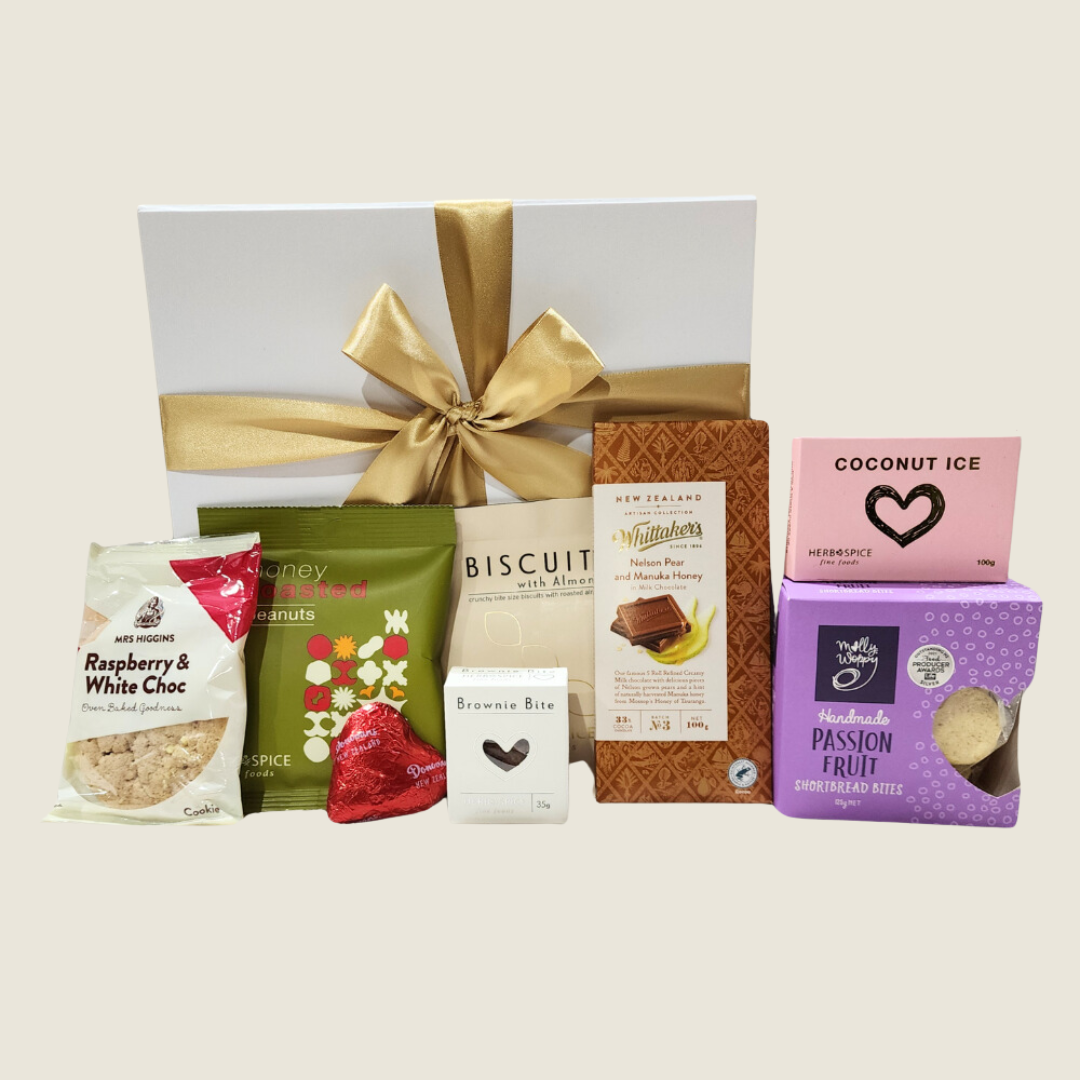 Happy Diwali Gift Box featuring premium sweets and treats, elegantly presented with a ribbon for festive cheer.