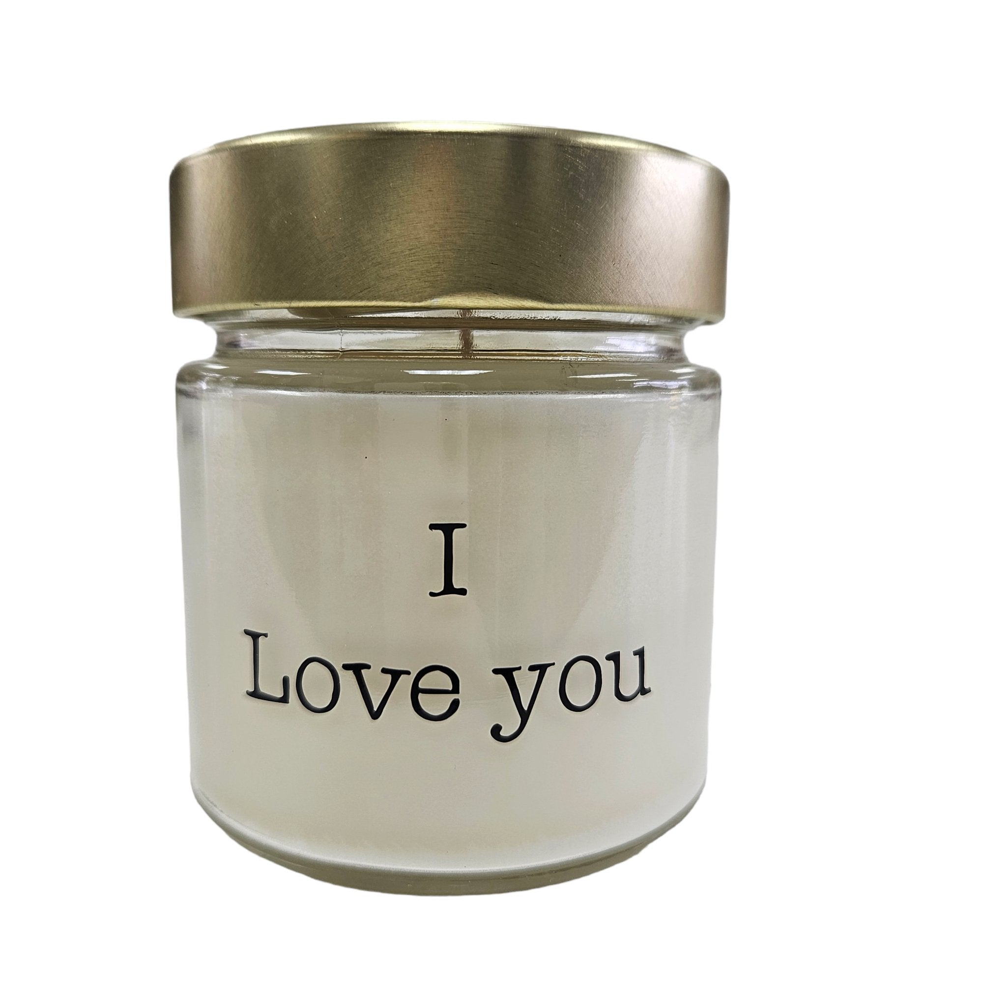 "I Love You" Candle: Black Raspberry & Vanilla scent, perfect for romantic gifts and creating a cozy, inviting atmosphere.