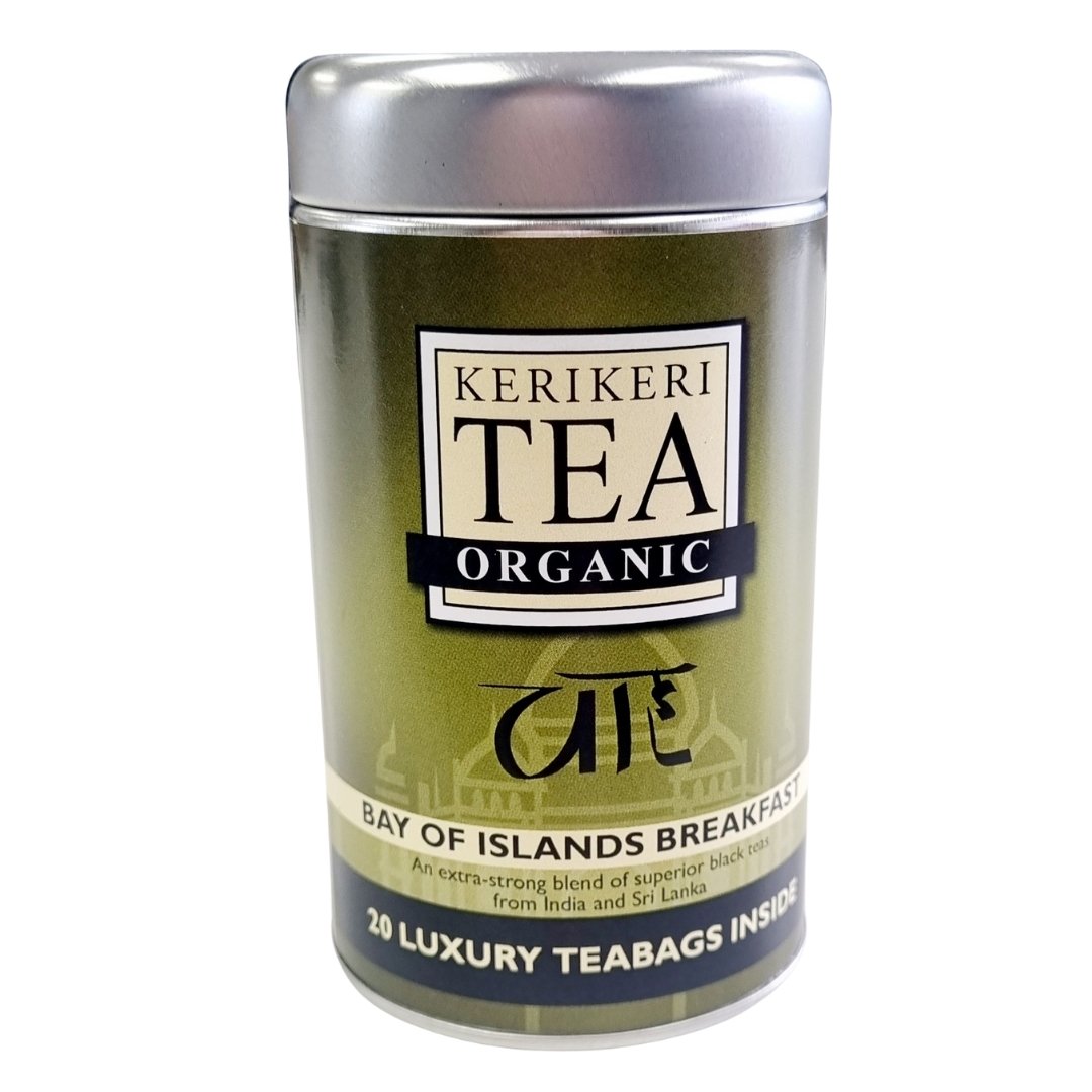 Kerikeri Organic Tea Bay of Islands Breakfast, a robust blend of Fair Trade black teas from India and Sri Lanka.