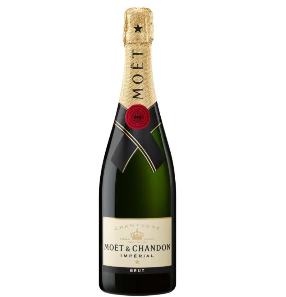 Bottle of Moet & Chandon Champagne 750ml, showcasing fine bubbles and elegance, perfect for celebrations and special moments.