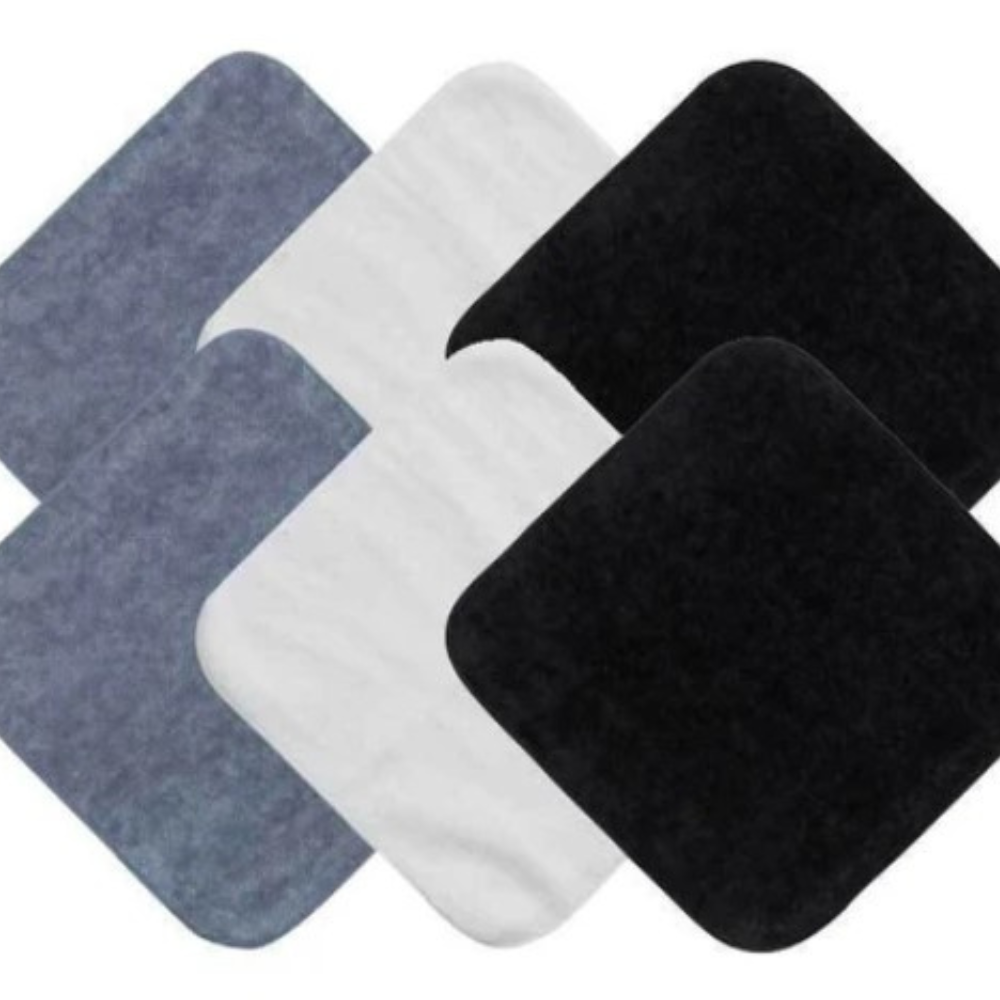 Pack of 6 ultra-soft 100% cotton baby face cloths, perfect for mealtime, bath, and versatile care.