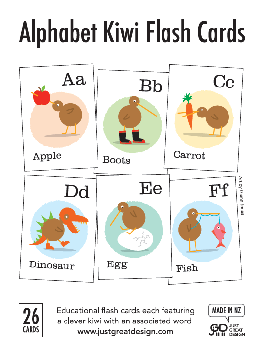 Alphabet Kiwi Flash Cards - Beautiful Gifts - Packaged with Love