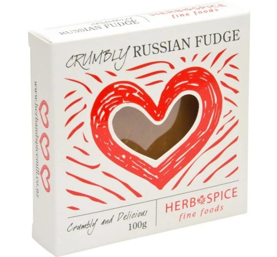 Herb and Spice Mill Crumbly Russian Fudge 100g - Beautiful Gifts - Packaged with Love