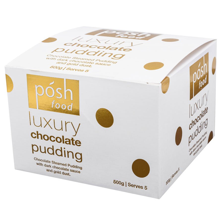 Posh Luxury Chocolate Steam Pudding with Gold Dust - Beautiful Gifts
