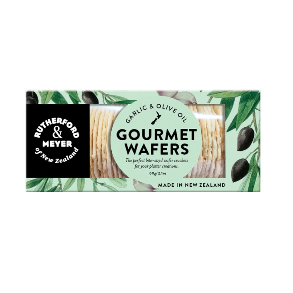 Rutherford and Meyer Gourmet Wafers – Garlic & Olive Oil - Beautiful Gifts
